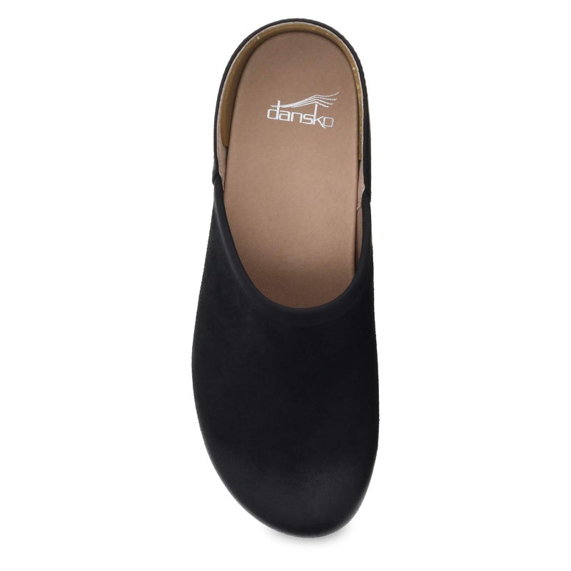 Dansko Brenna Black Slip On Clogs for Women â€“ Memory Foam and Arch Support for All -Day Comfort and Support â€“ Lightweight EVA Oustole for Long-Lasting Wear Black Bunished Suede 6.5-7 M US - Image 2